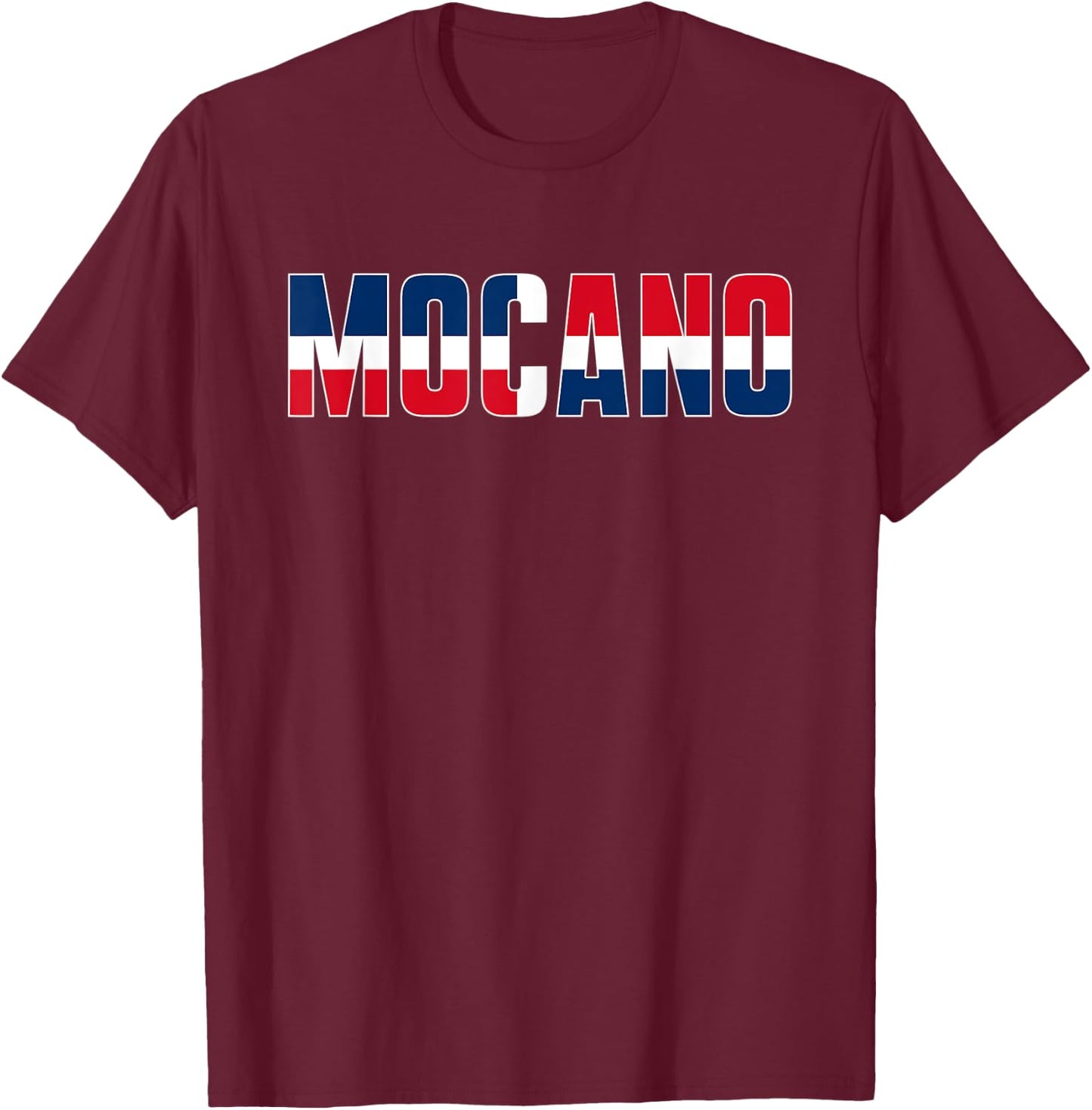 Dominican Republic DR Flag for Mocanos T-Shirt - T-Shirt | Maroon