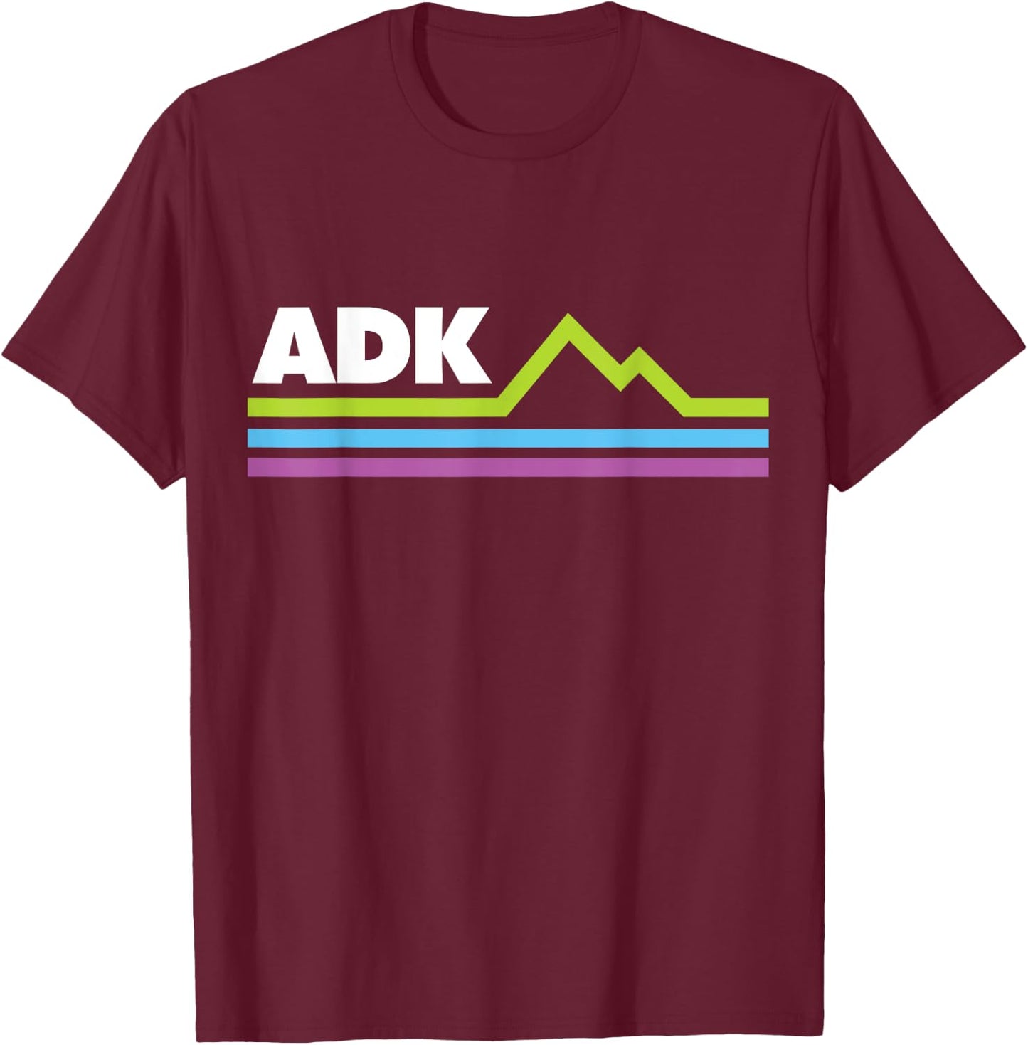 ADK Adirondacks Mountains Shirt T-Shirt - T-Shirt | Maroon
