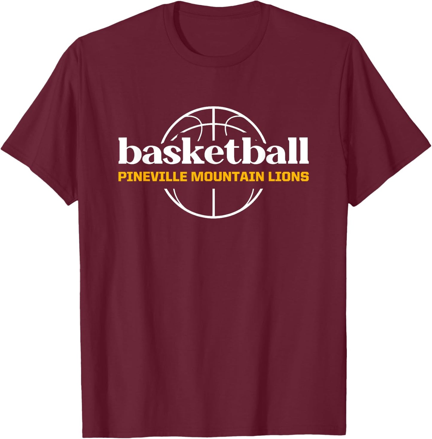 Pineville Mountain Lions Basketball T-Shirt - T-Shirt | Maroon