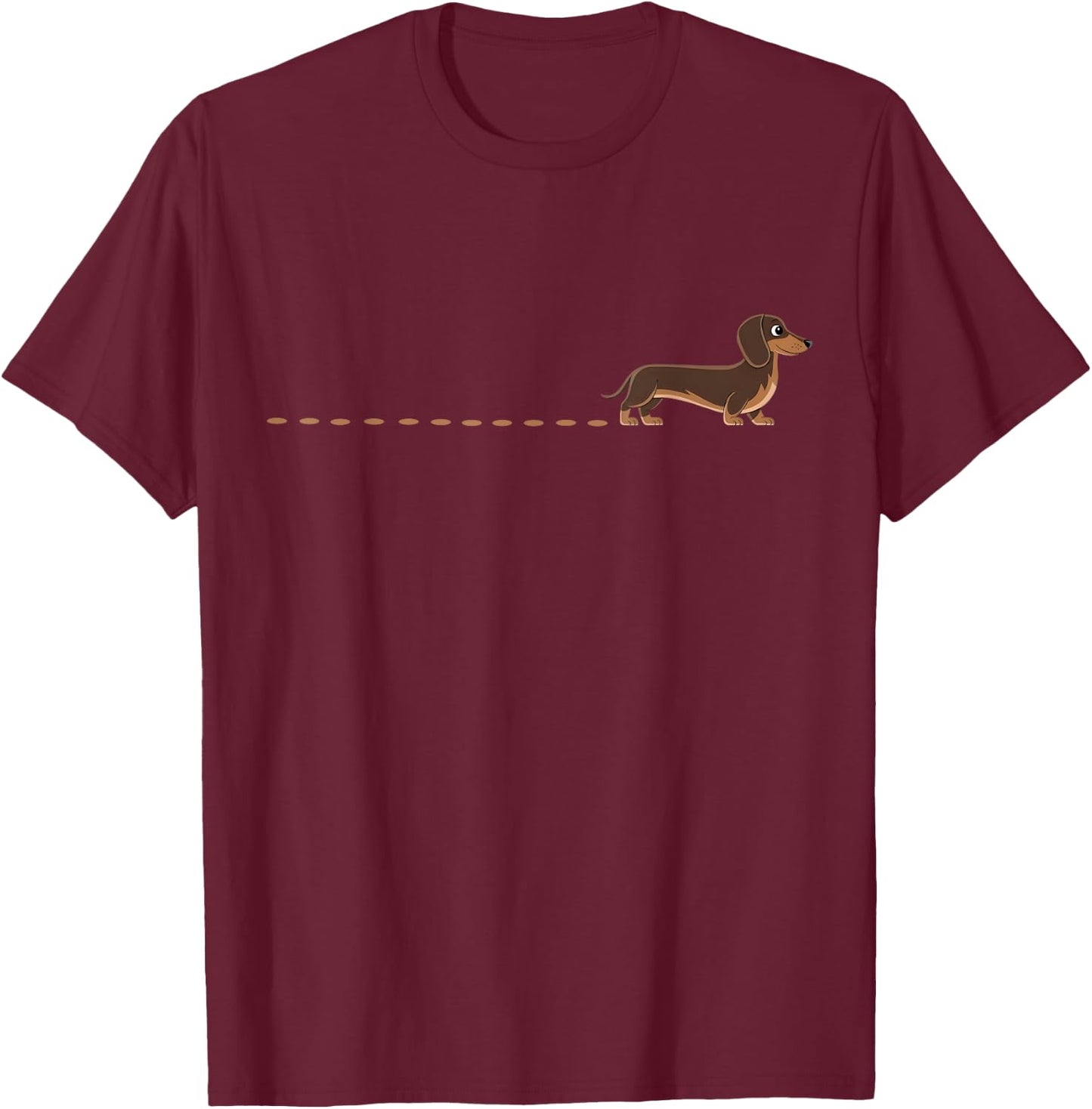 Dackelspuren Dackel Spuren Teckel Dackelspur Dachshund T-Shirt - T-Shirt | Maroon