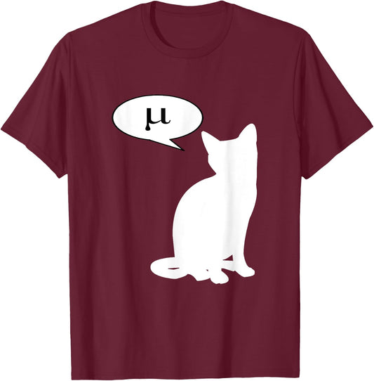 Mu Cat - Greek Letter Mew Meow Miu T-Shirt - T-Shirt | Maroon