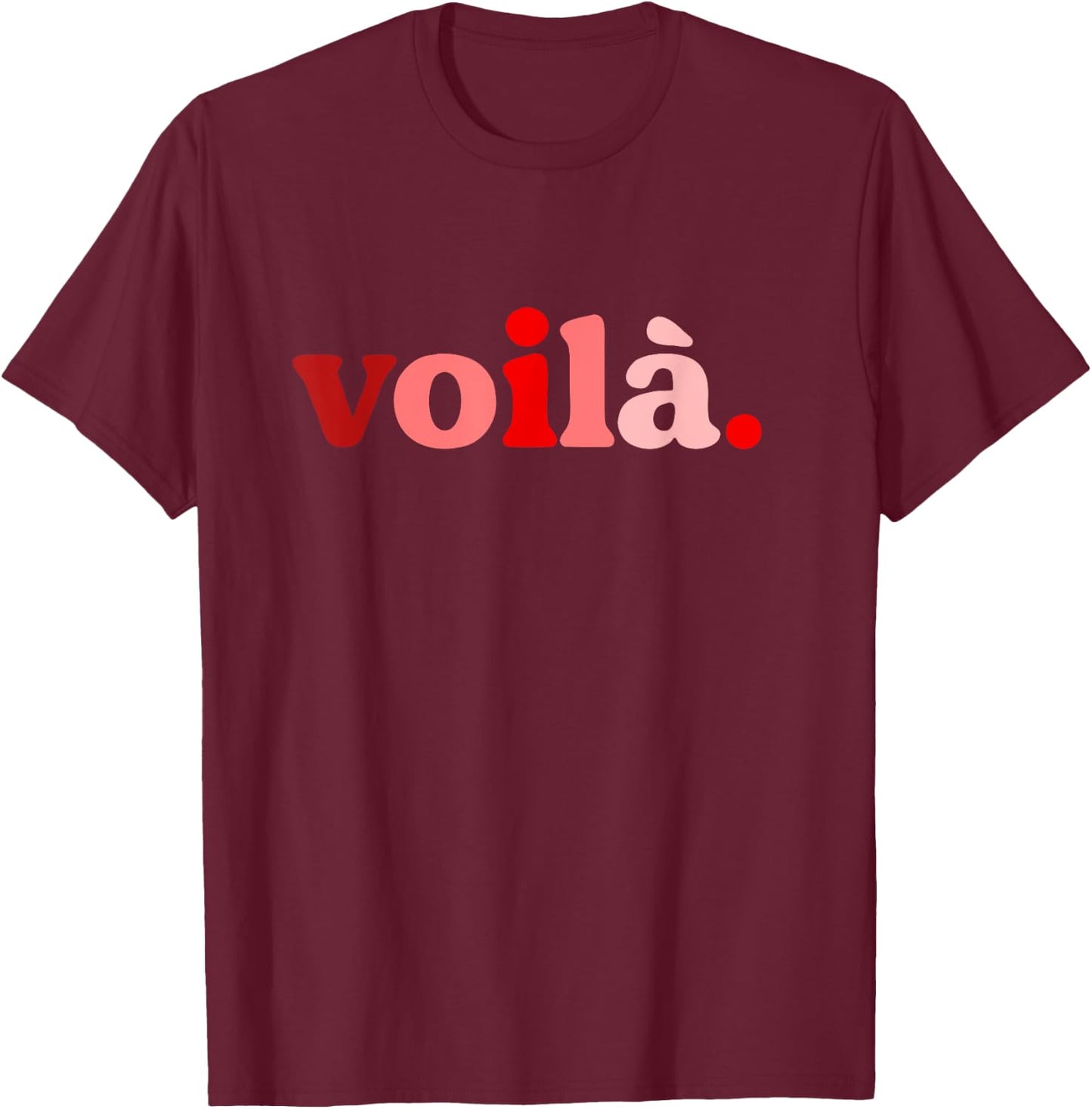 Red Voila! I'm Here Red Graphic T-Shirt - T-Shirt | Maroon