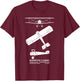 Sopwith Camel British WW1 Biplane Silhouette Diagrams T-Shirt - T-Shirt | Maroon