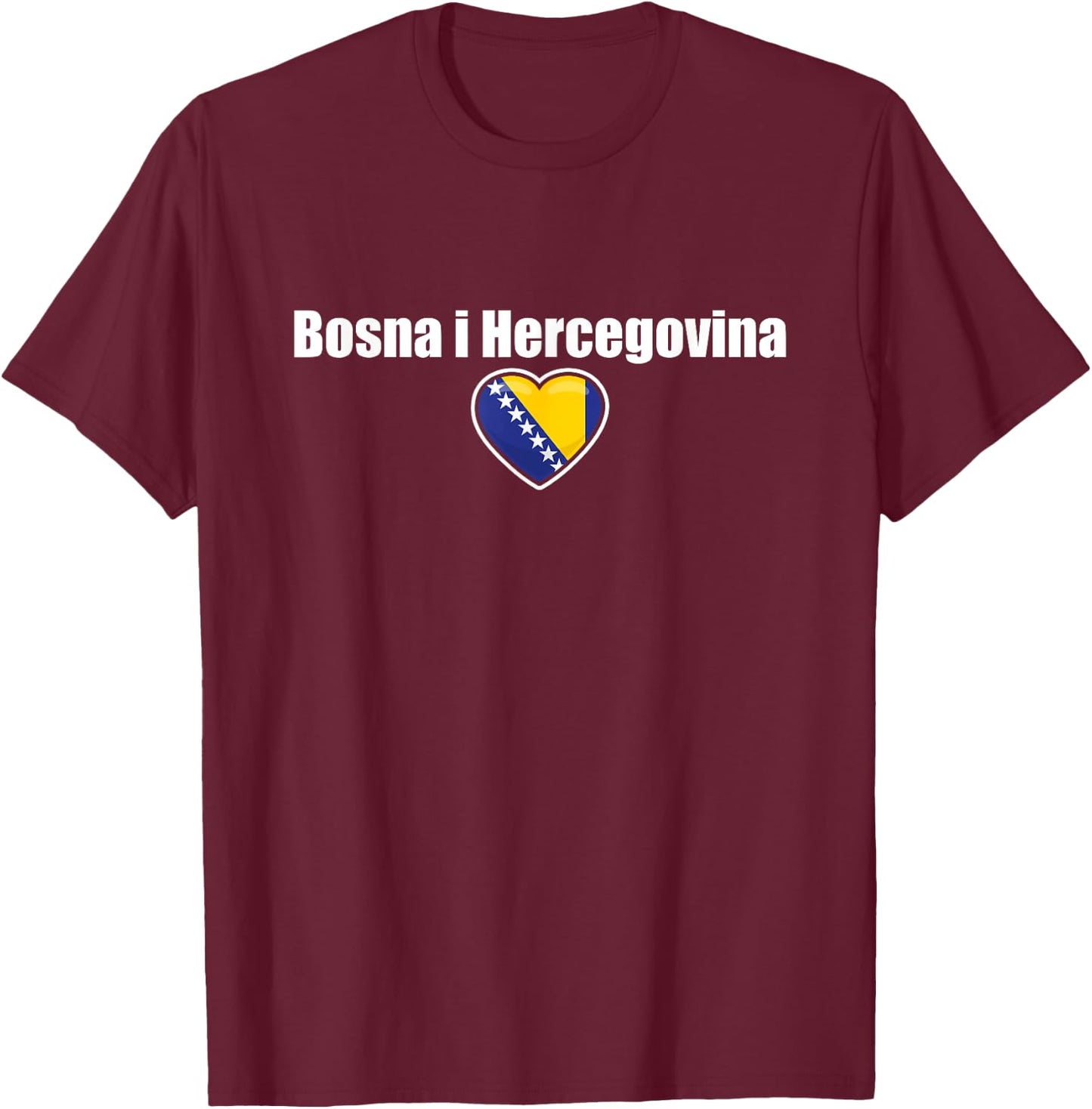 Bosna i Hercegovina Bosnia Flag Bosnian Pride , Black, S T-Shirt - T-Shirt | Maroon