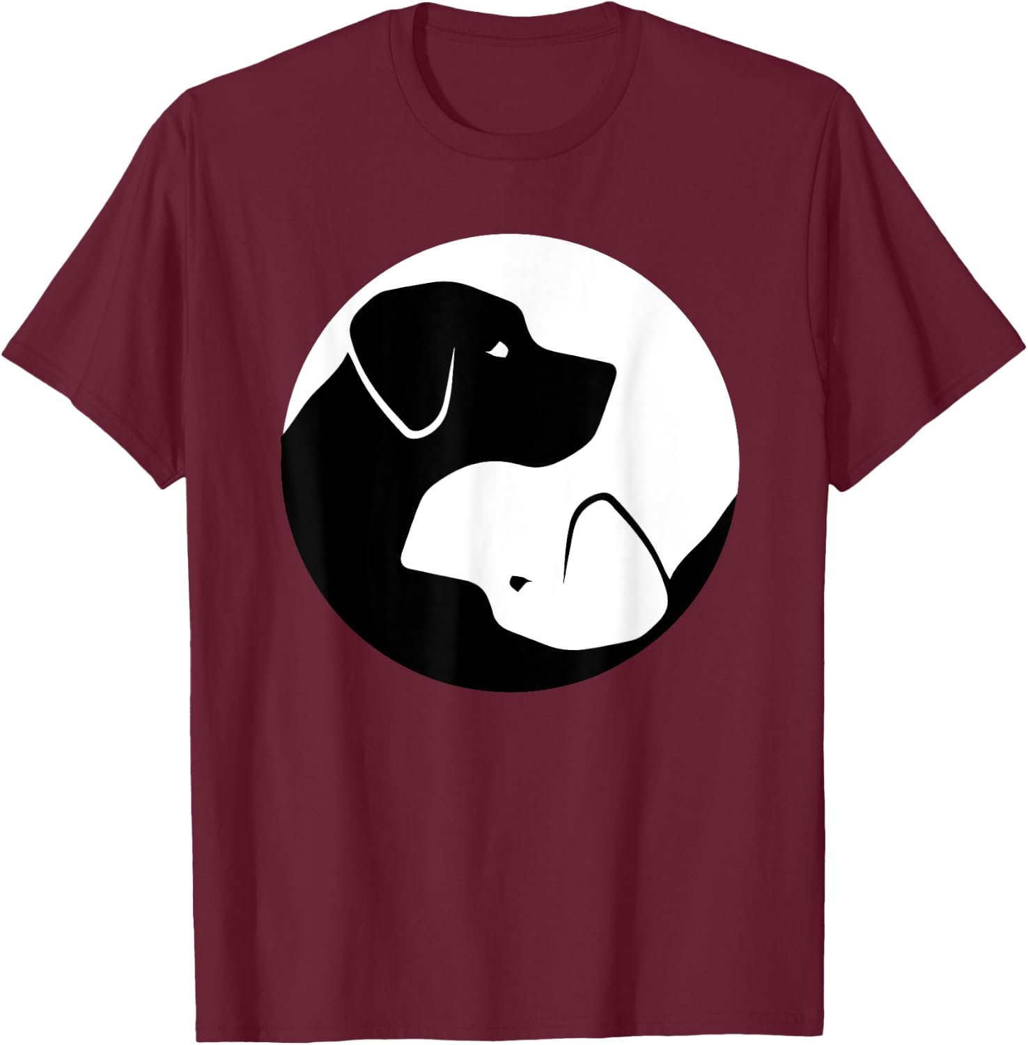 Labrador Retriever Yin Yang T-Shirt - T-Shirt | Maroon