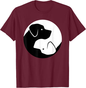 Labrador Retriever Yin Yang T-Shirt - T-Shirt | Maroon