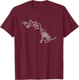 dog skeleton boop Men Women T-Shirt - T-Shirt | Maroon