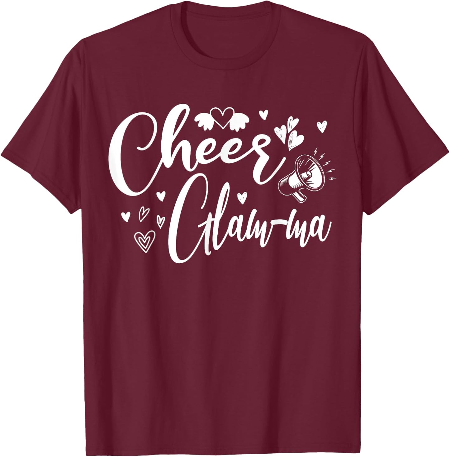 Funny Cheer Glam-ma Cheerleading Cool Mom Grandma Matching T-Shirt - T-Shirt | Maroon