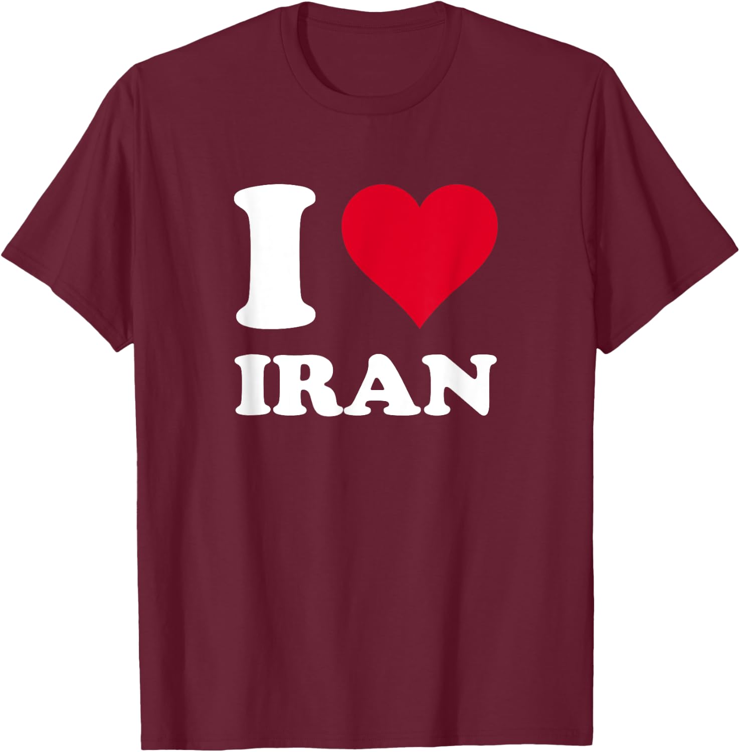 Red Heart I Love Iran T-Shirt - T-Shirt | Maroon