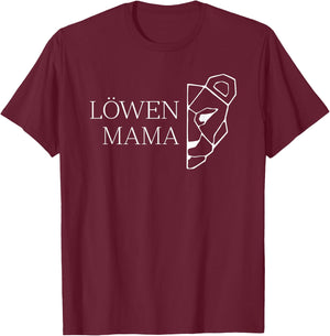 Löwen Mama T-Shirt - T-Shirt | Maroon