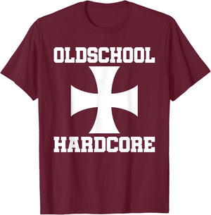 Hardcore Iron Cross Biker WWHC Oldschool T-Shirt - T-Shirt | Maroon