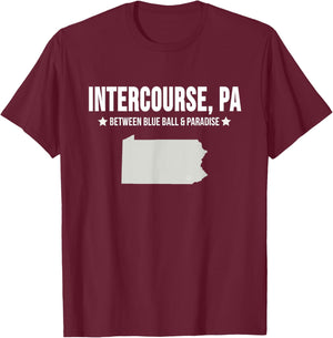 Intercourse, PA Funny Shirt T-Shirt - T-Shirt | Maroon