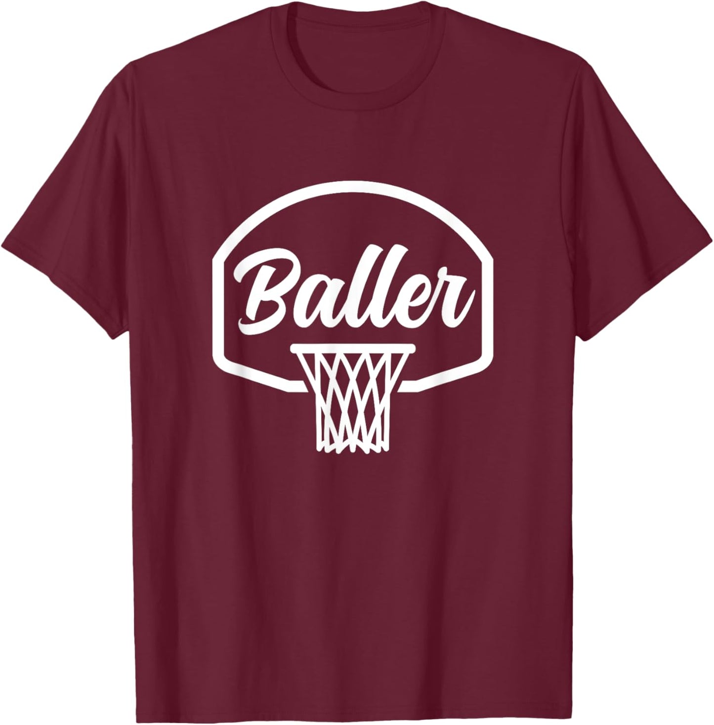 Baller Vintage Basketball Hoop Net Lifestyle Vintage 70s T-Shirt - T-Shirt | Maroon