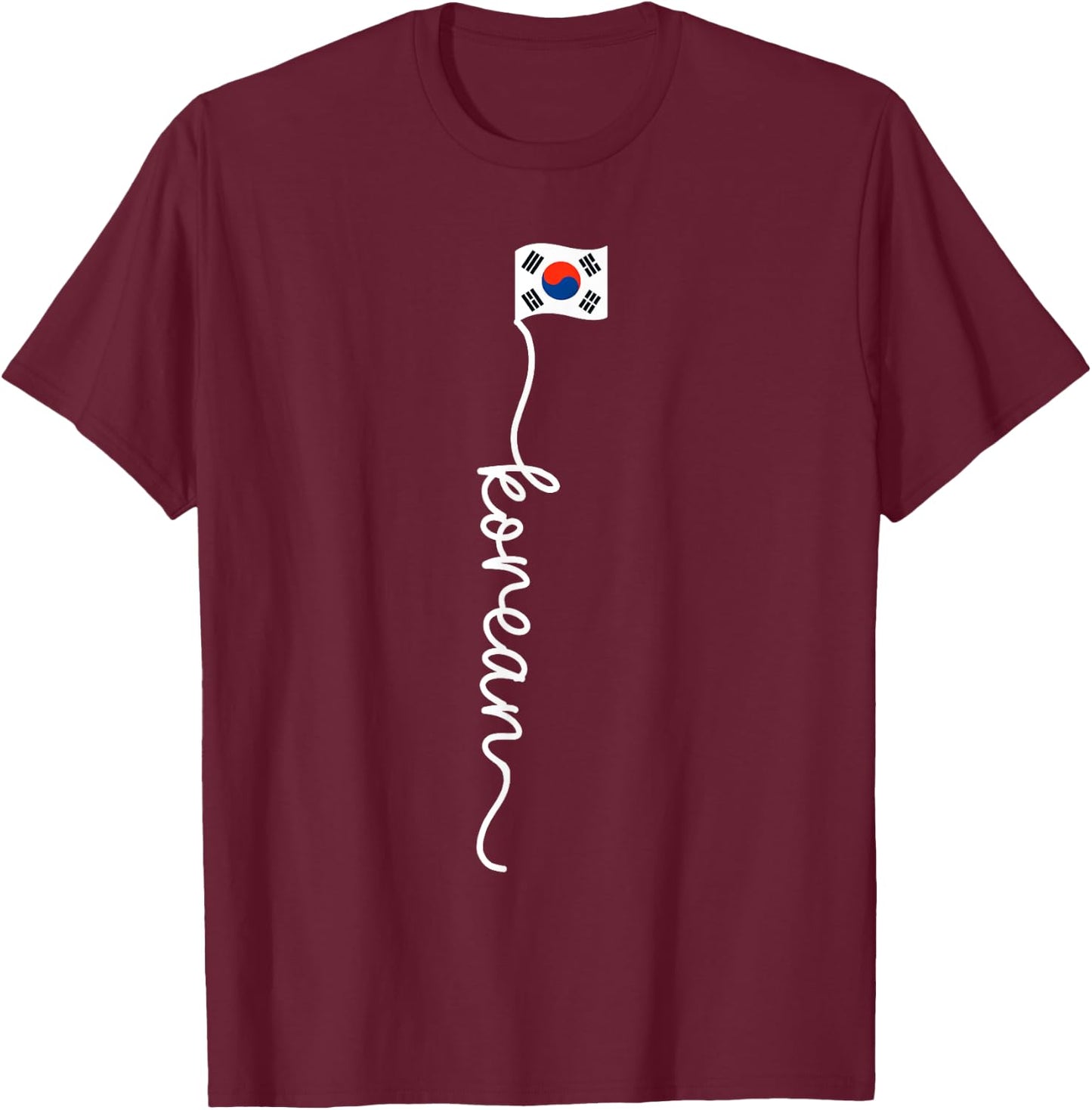 Phrase coréenne Hangul Lettres Drapeau Corée du Sud Signature T-Shirt - T-Shirt | Maroon
