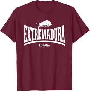 Extremadura - España + Stier T-Shirt - T-Shirt | Maroon