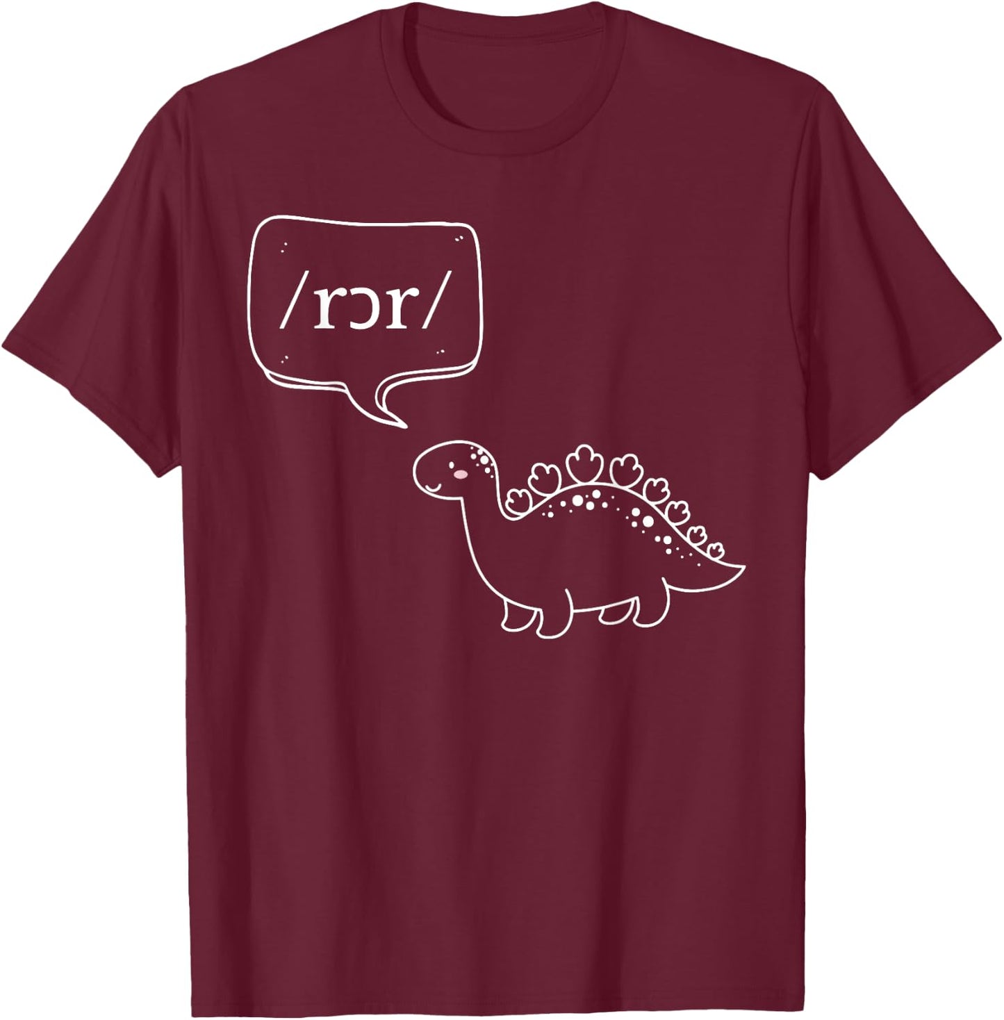 Retro Dinosaur Pediatric SLP Speech Language Pathologists T-Shirt - T-Shirt | Maroon