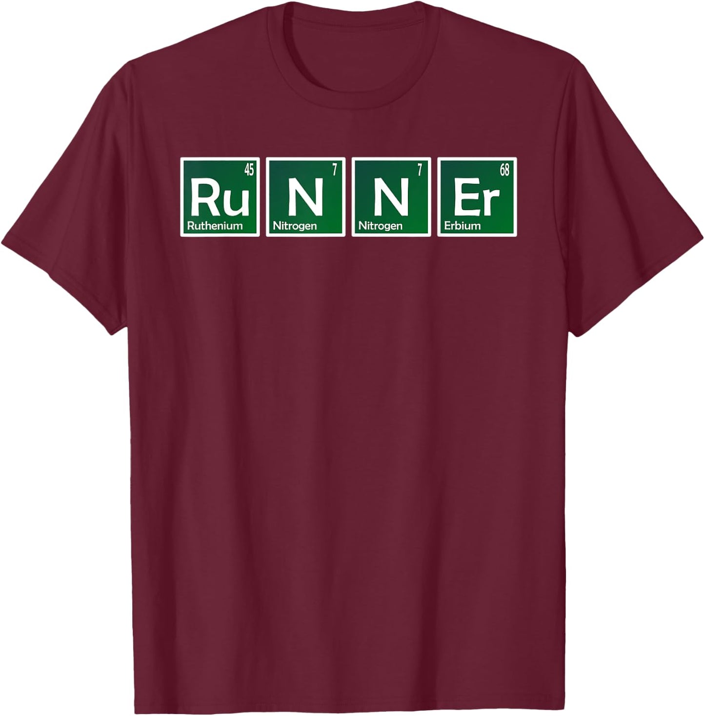 Elements of Runner - I love Science Periodic Table T-Shirt - T-Shirt | Maroon