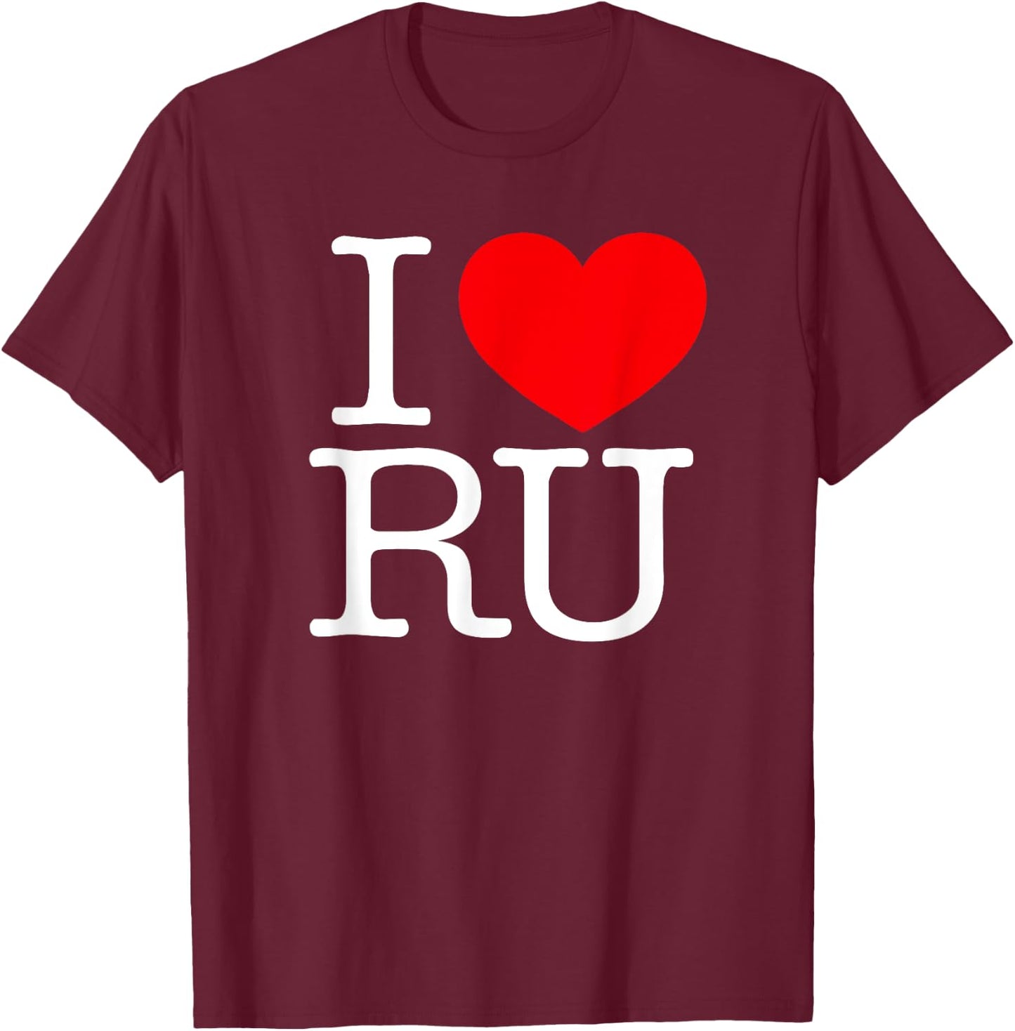 I Love (Heart) RU T-Shirt - T-Shirt | Maroon