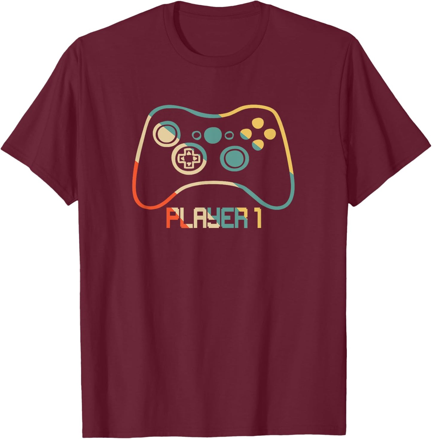 Matching Gamer for Dad, Mom & kids Player 1,2,3 T-Shirt - T-Shirt | Maroon