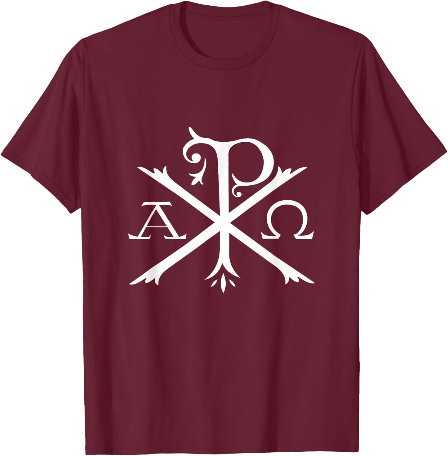 Christian Chi Rho Labarum Christogram Cross Faith T-Shirt - T-Shirt | Maroon