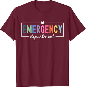 Emergency Room ER RN Nurse Department Healthcare Nursing T-Shirt - T-Shirt | Maroon