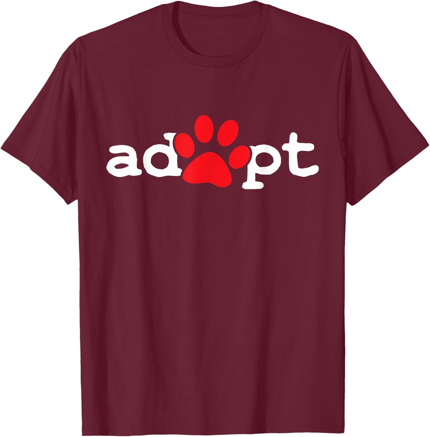 Dog Rescue Adopt Paw Men Women Girls Kids T-Shirt - T-Shirt | Maroon