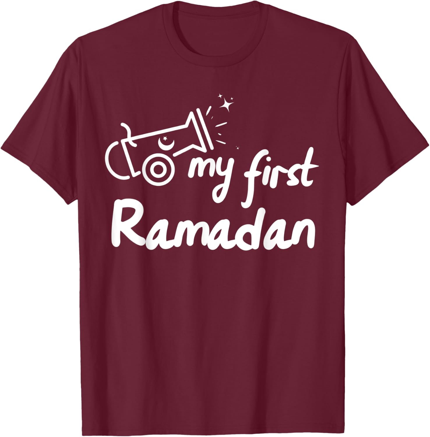 My First Ramadan For Baby, Boys, Girls Kids Fasting Ramadan , black T-Shirt - T-Shirt | Maroon