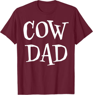 Cow Dad Funny Cute Paw Print Cows Lover Scary Spooky T-Shirt - T-Shirt | Maroon