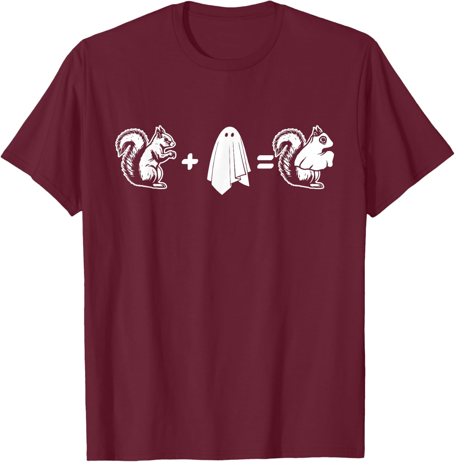 Funny Halloween Ghost Squirrel Halloween Squirrel Ghost T-Shirt - T-Shirt | Maroon