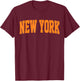 Vintage New York Men NY Blue Women Retro New York T-Shirt - T-Shirt | Maroon