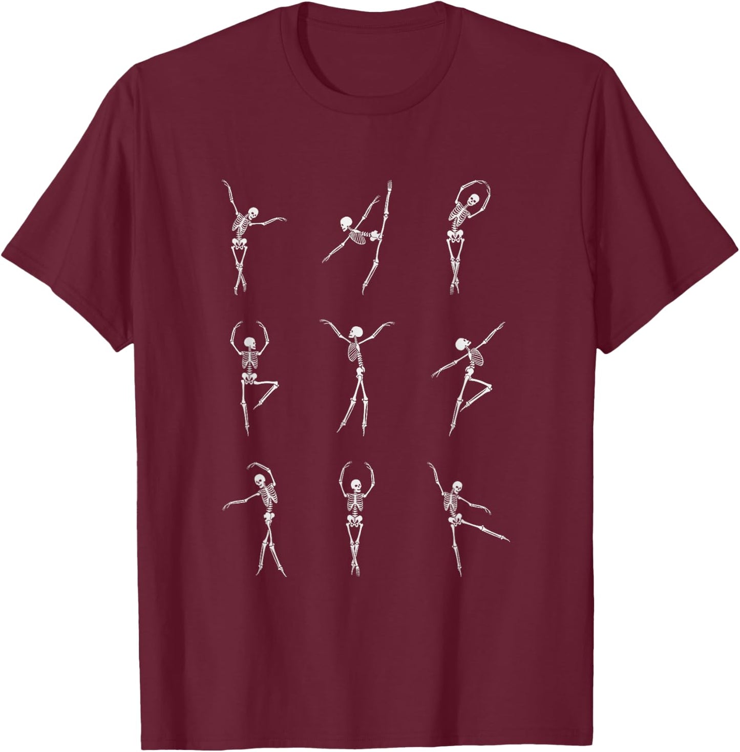 Skeleton Ballerinas Ballet Dance Cute Halloween Costume Girl T-Shirt - T-Shirt | Maroon