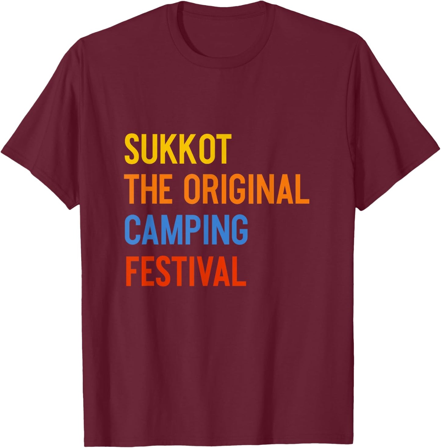Sukkot The Original Camping Festival Lulav Etrog Jewish T-Shirt - T-Shirt | Maroon