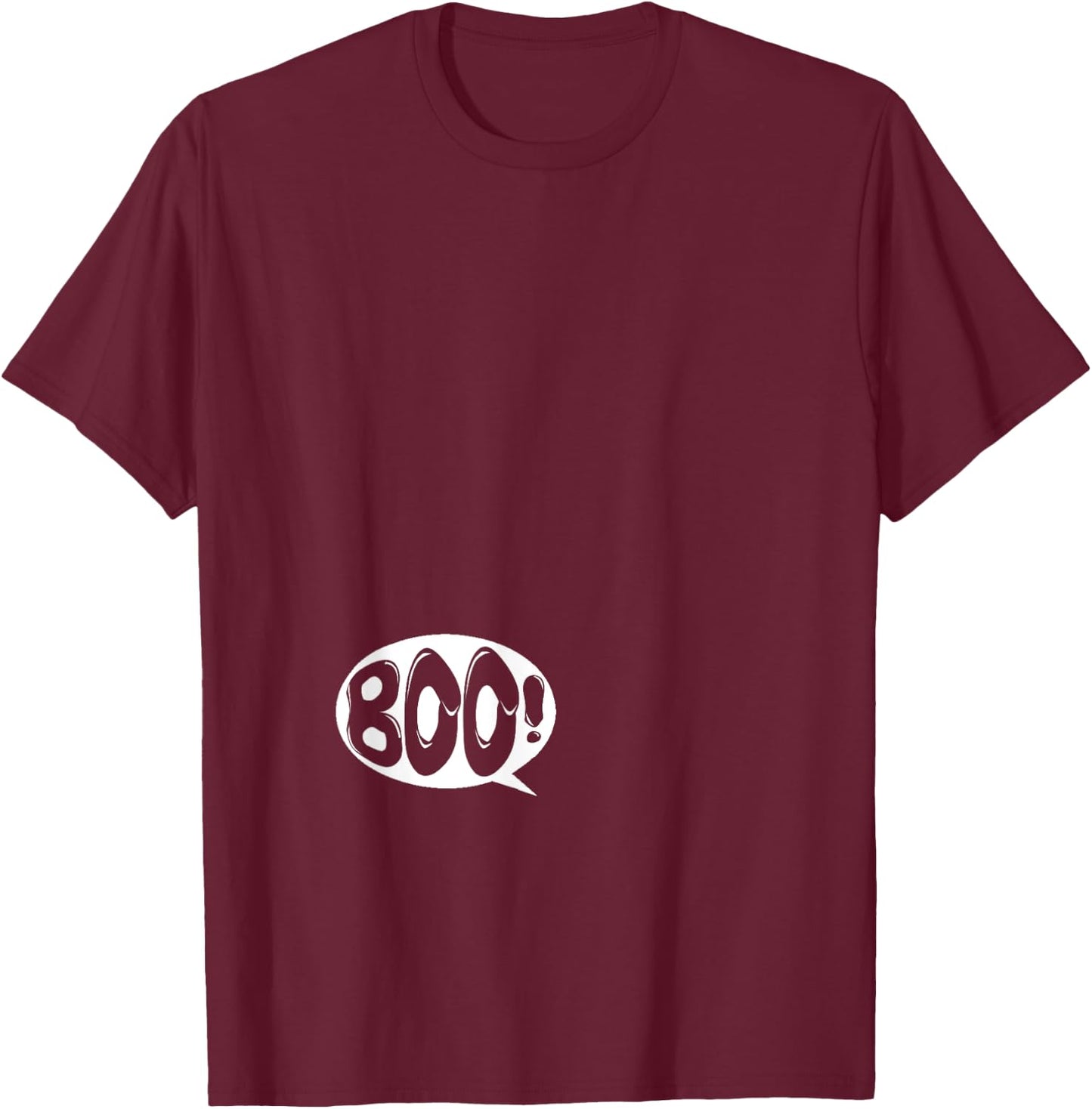 Baby Says Boo! Hilarious Halloween Pregnant Woman T-Shirt - T-Shirt | Maroon