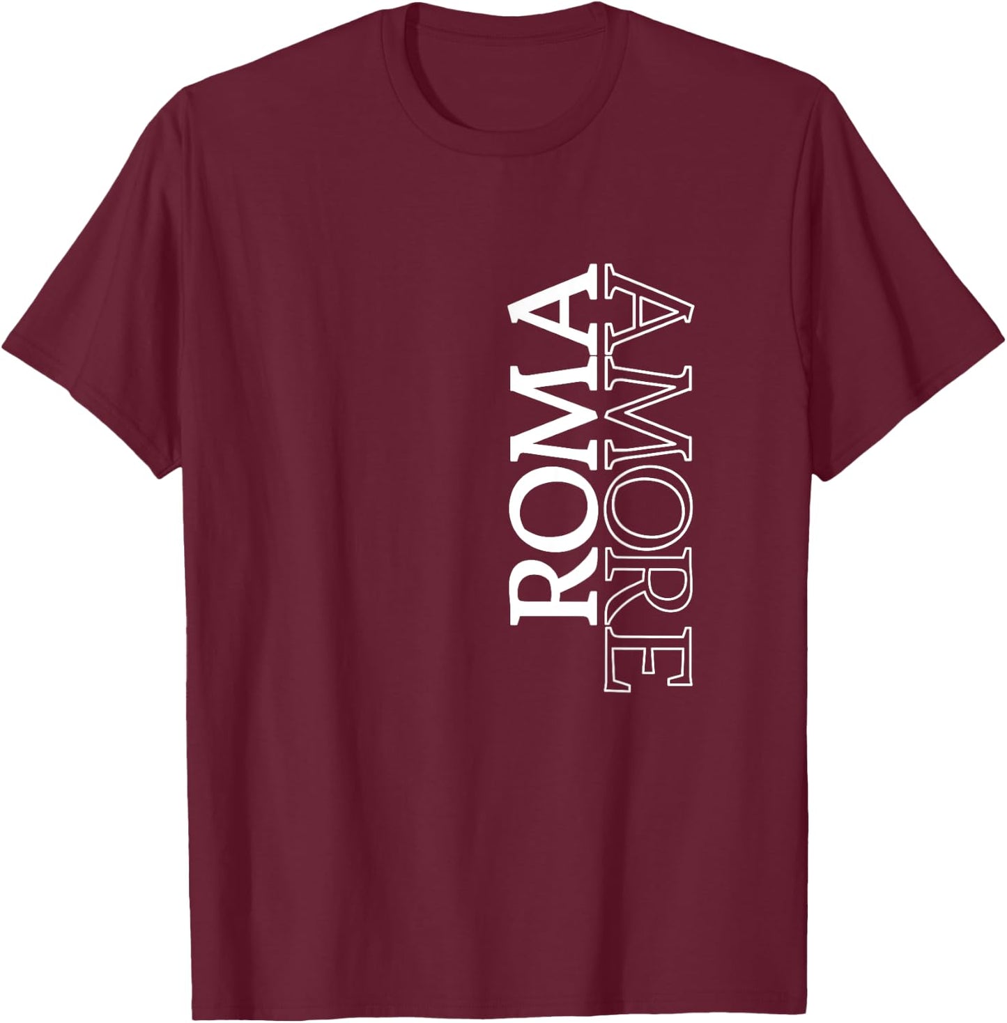 Roma Amore Rome Love Italy Typography Traveler Souvenir Gift T-Shirt - T-Shirt | Maroon