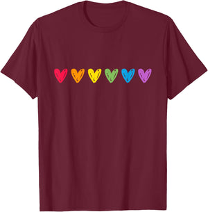 Rainbow Heart LGBTQ CSD Gay Pride , black T-Shirt - T-Shirt | Maroon