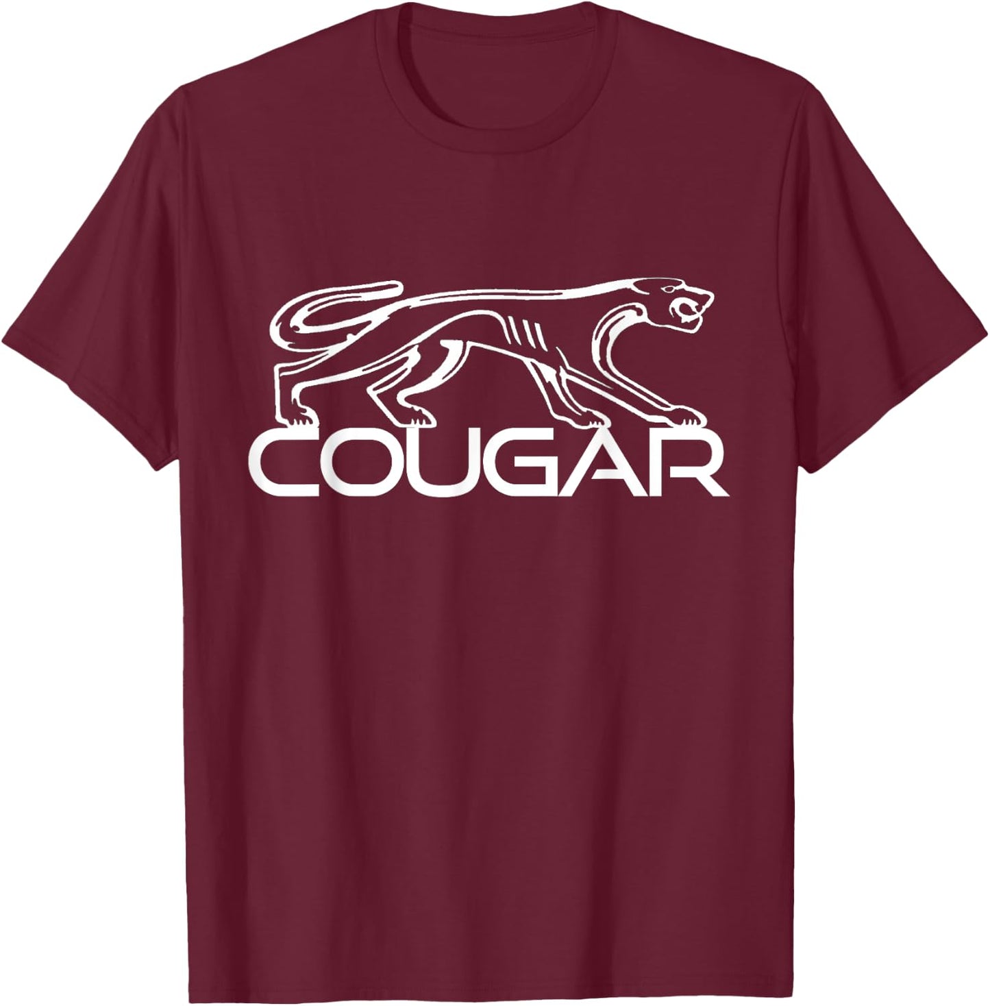 Cougar American Muscle Car Mountain Lion T-Shirt - T-Shirt | Maroon