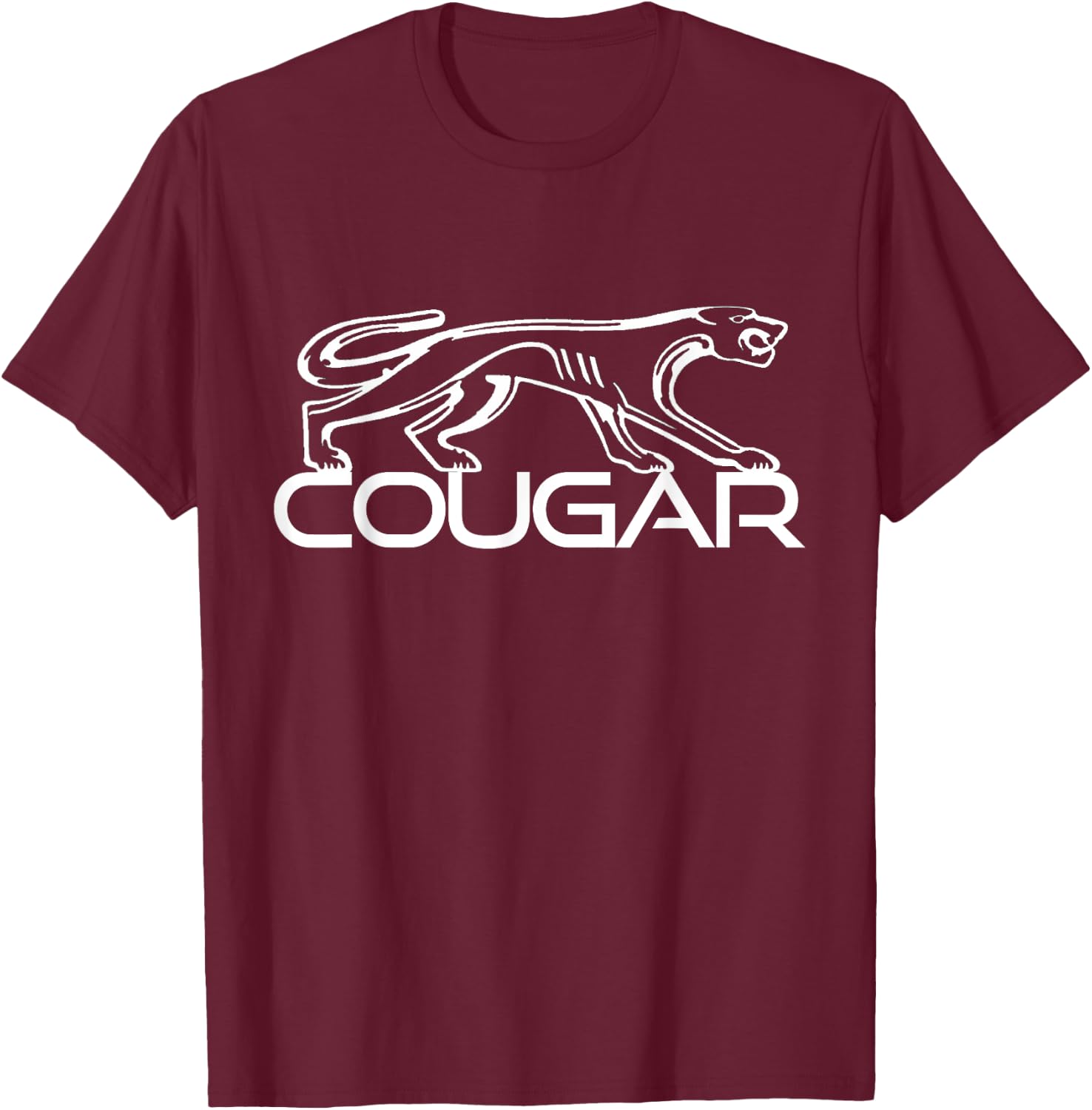 Cougar American Muscle Car Mountain Lion T-Shirt - T-Shirt | Maroon