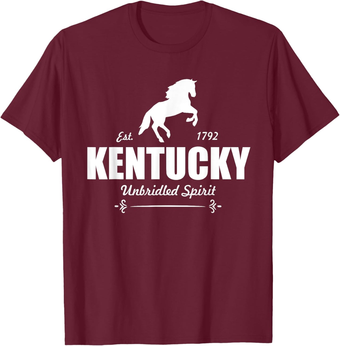 Kentucky Unbridled Spirit Local State Pride Horse T-Shirt - T-Shirt | Maroon