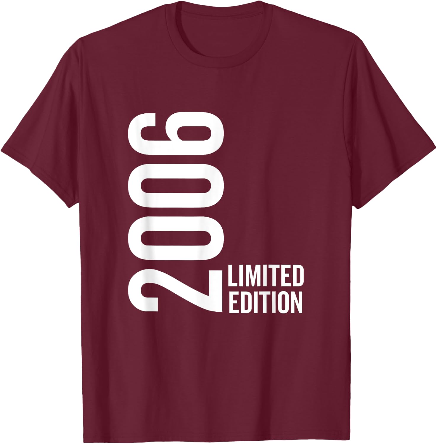 Born in 2006 Limited Edition Funny Age Birthday T-Shirt - T-Shirt | Maroon