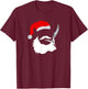 Funny Face Santa Clause Smoking Weed Christmas Marijuana T-Shirt - T-Shirt | Maroon