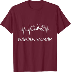 Wander Woman Women's Hiking Trekking Nature Love T-Shirt - T-Shirt | Maroon