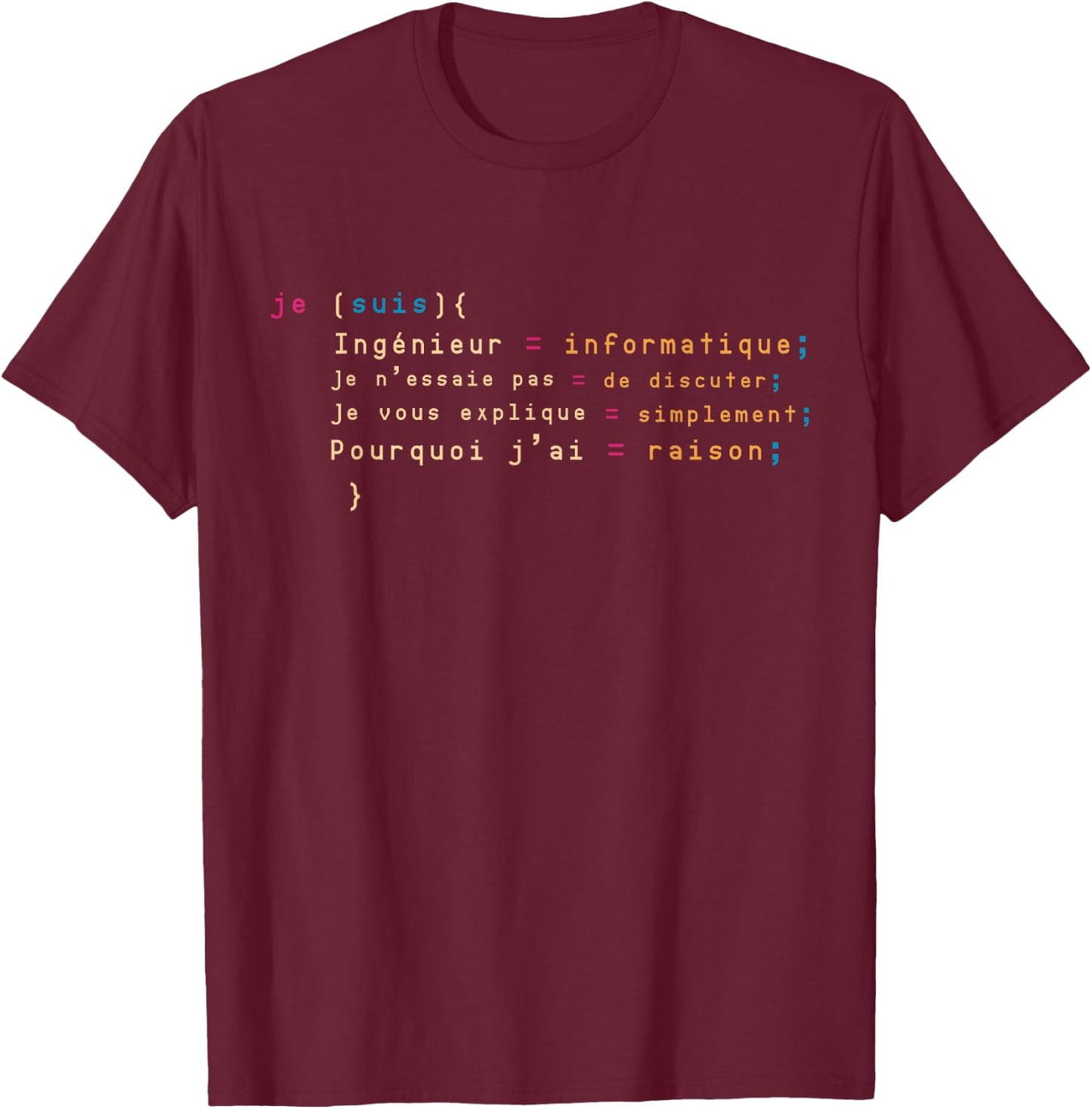 Computer Engineer Man Woman Humor Computer Scientist , Black, S T-Shirt - T-Shirt | Maroon