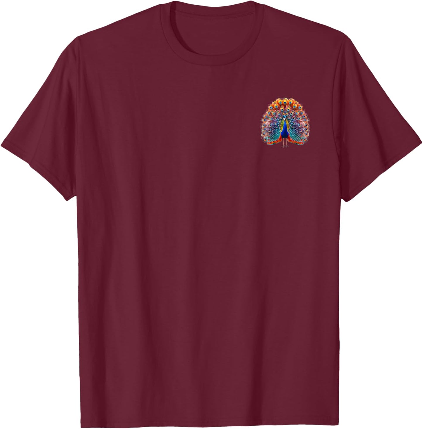 Peacock in the Pocket Bird Lovers Design T-Shirt - T-Shirt | Maroon