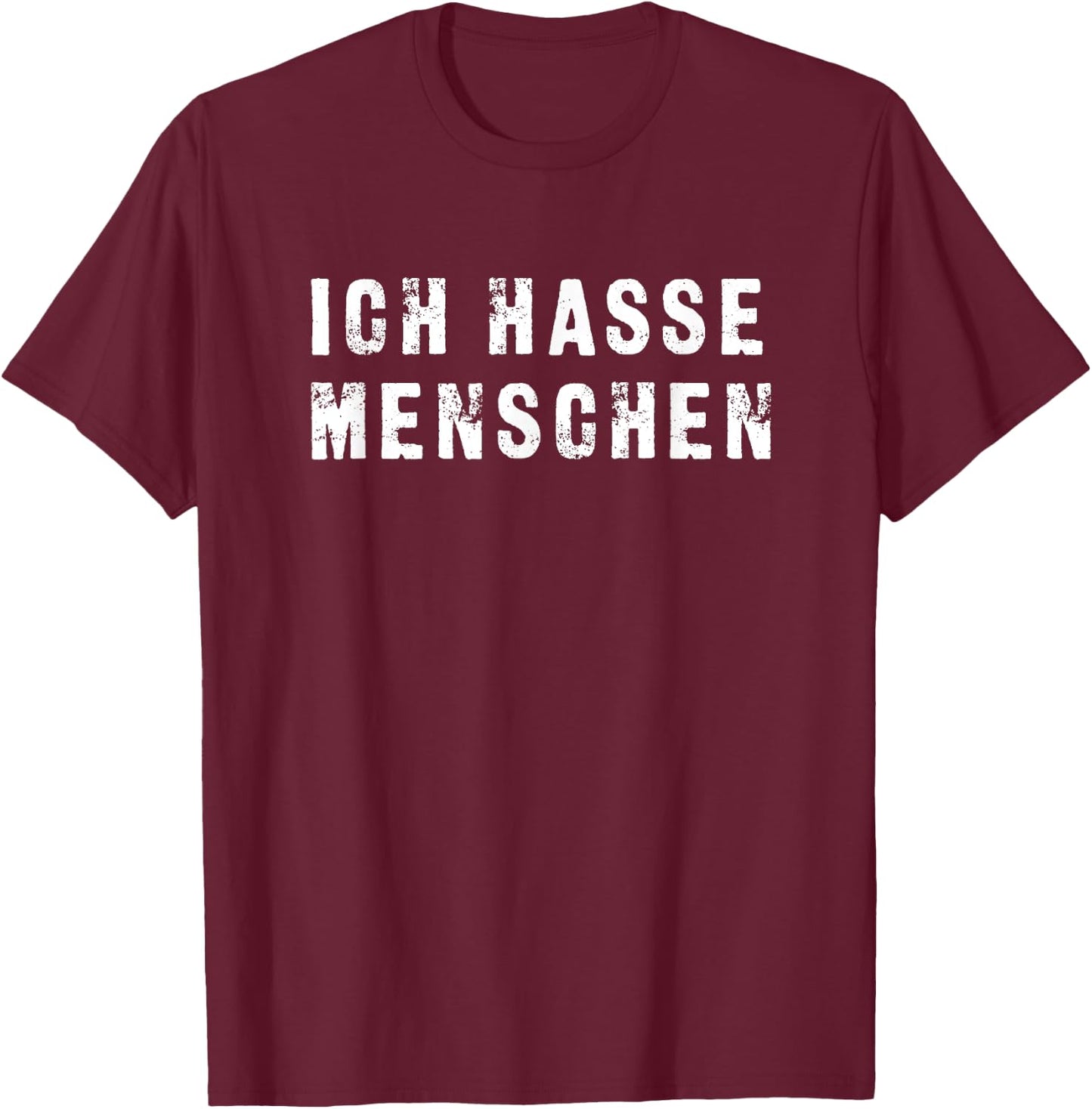 Ich Hasse Menschen , black T-Shirt - T-Shirt | Maroon