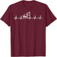 Excavator Heartbeat Driver Excavator Gift , Black, S T-Shirt - T-Shirt | Maroon