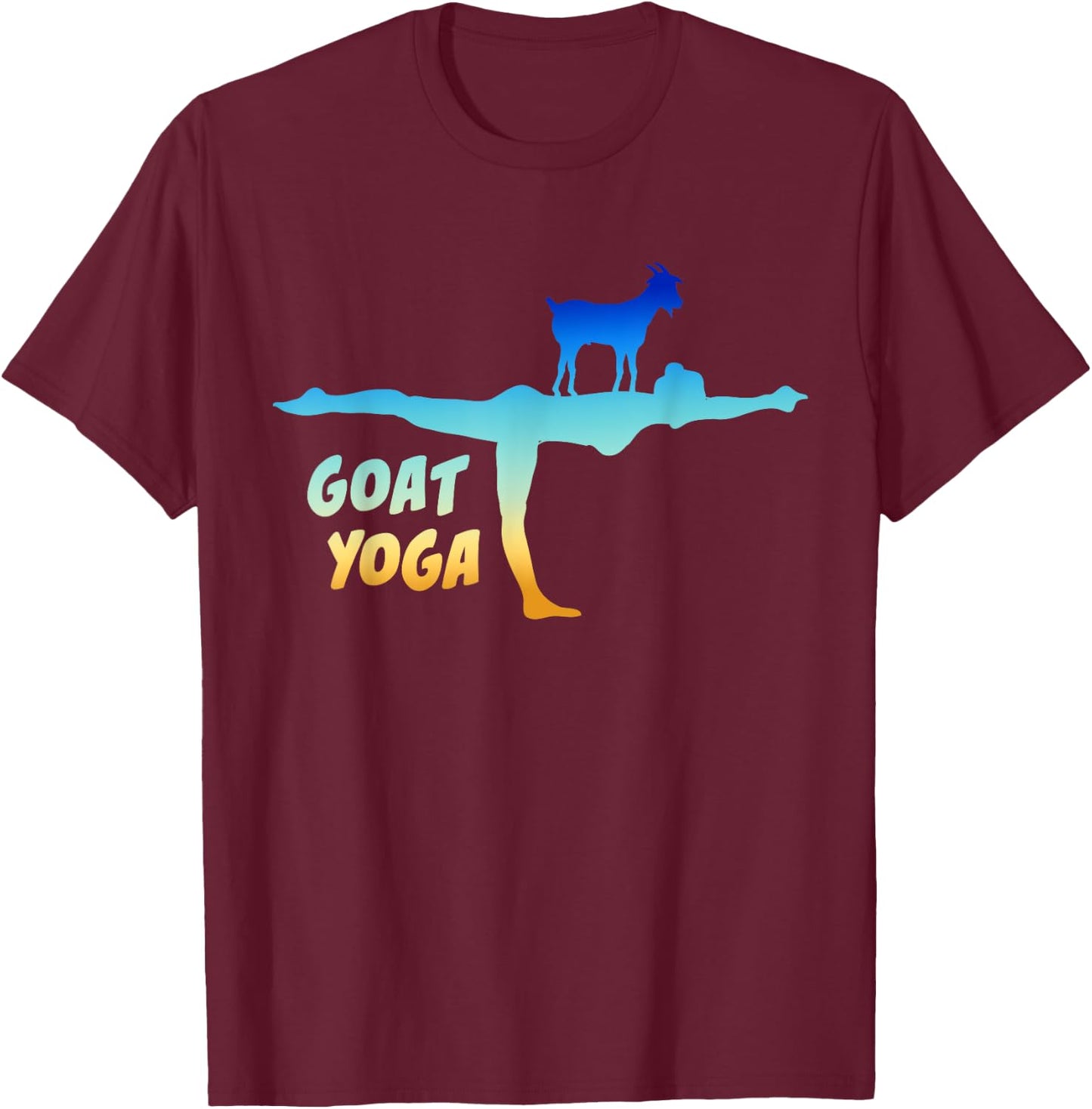 Yoga is Better with Goats Virabhadrasana Pose a Goat Yoga T-Shirt - T-Shirt | Maroon