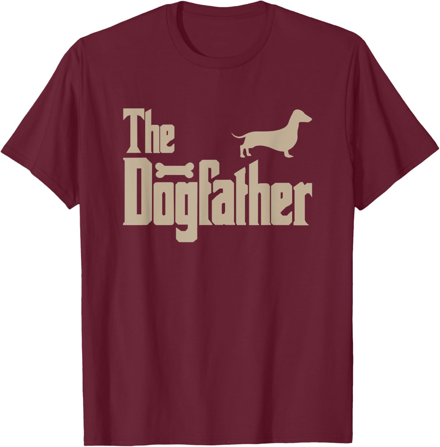 Dachshund Dog Lovers Gifts "The Dogfather" Men Shirts T-Shirt - T-Shirt | Maroon