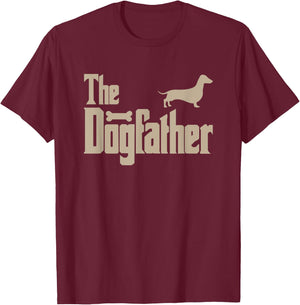 Dachshund Dog Lovers Gifts "The Dogfather" Men Shirts T-Shirt - T-Shirt | Maroon