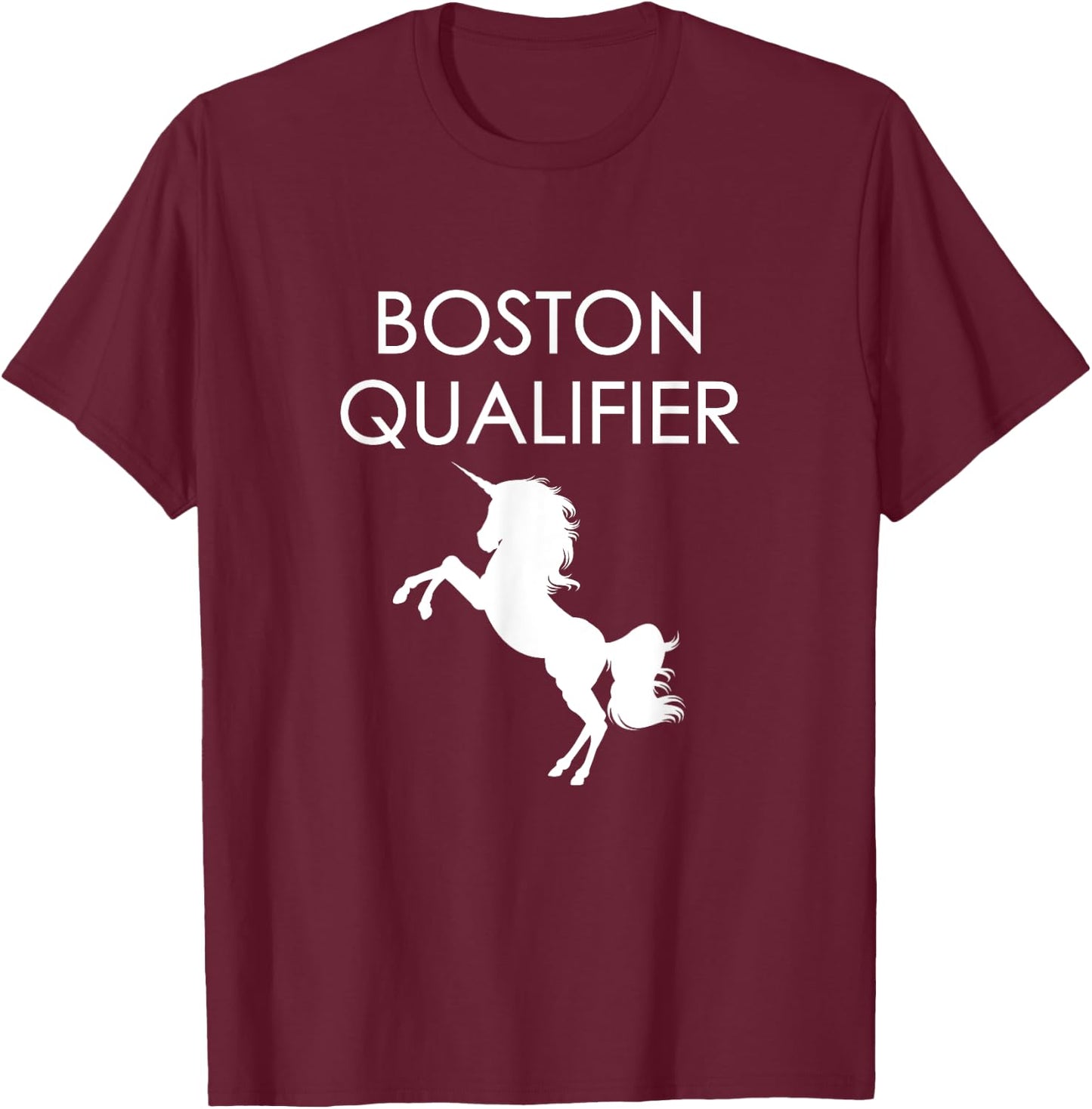 Boston Qualifier Unicorn Character T-Shirt - T-Shirt | Maroon