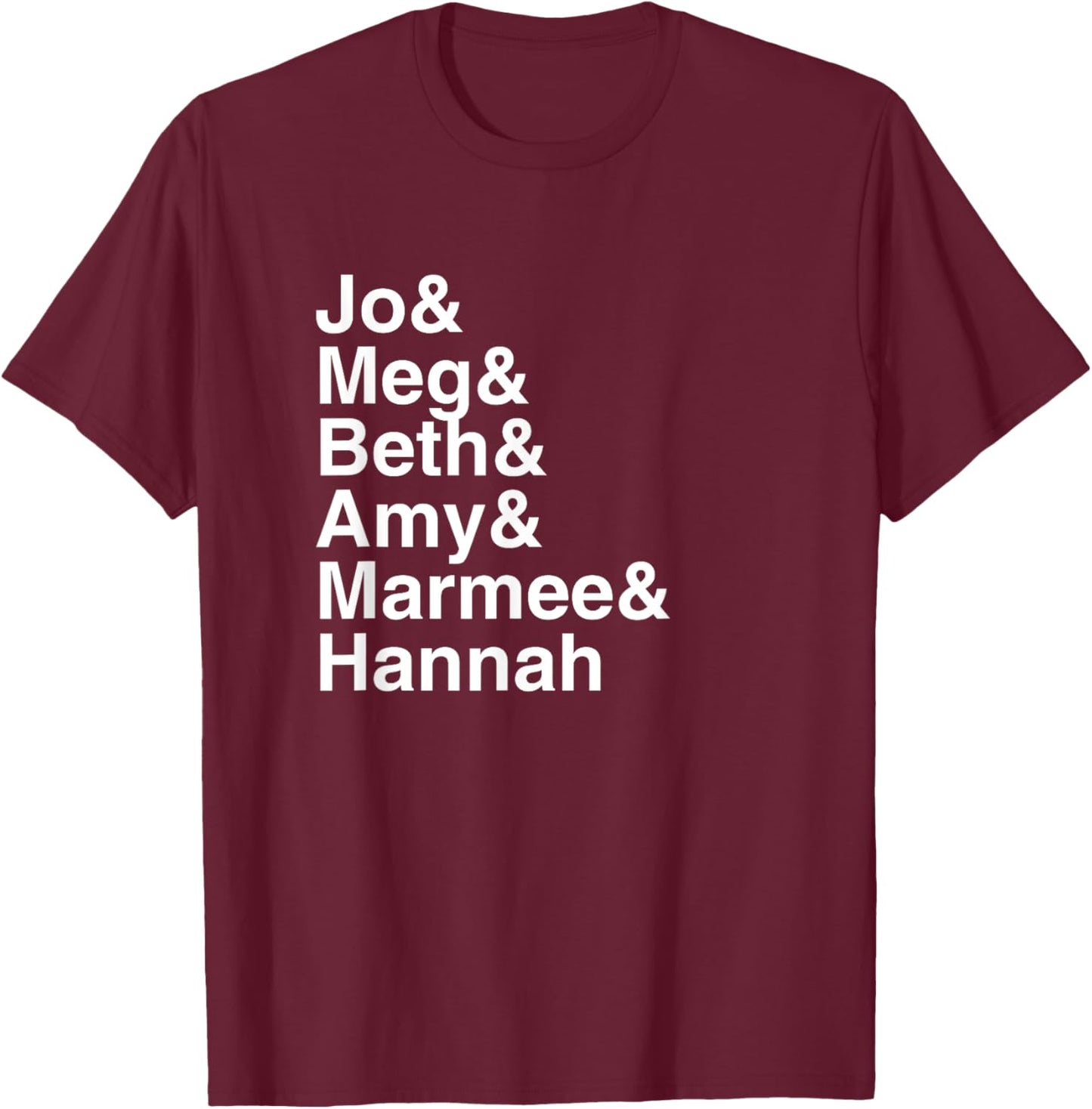 Little Women Character List Design T-Shirt - T-Shirt | Maroon